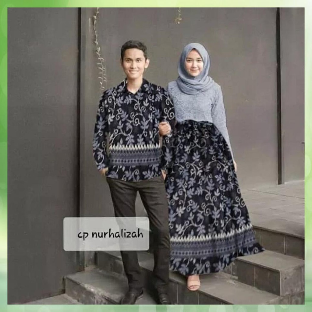 Couple Batik Pesta Baju Muslim Muslimah Setelan Xl Jumbo Bigsize