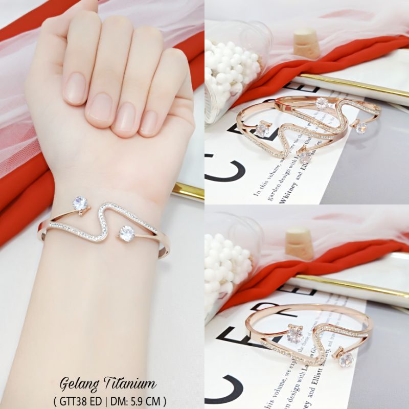 Gelang Titanium Wanita/Titanium Gelang Dewasa GTT38-89 ED