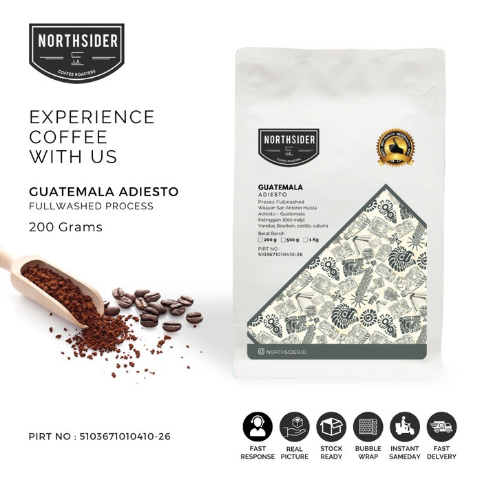 

201ggffg Biji Kopi Arabika Guatemala Adiesto Washed - 200Gr Northsider Coffee - Biji Kopi Ds20X11