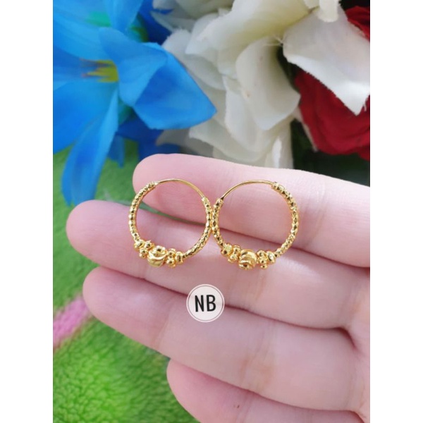 Anting Hoops Warna 24k Lapis Emas N29062117