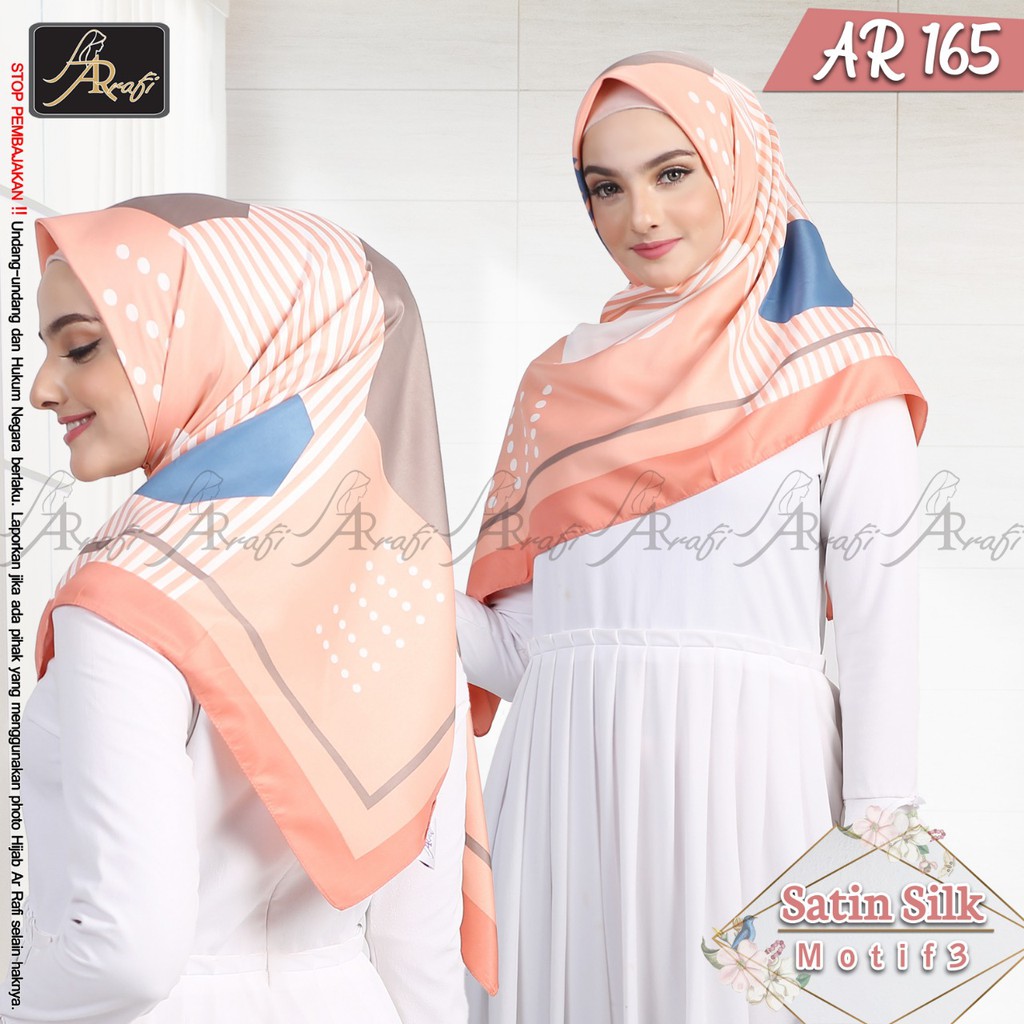 AR 165 SATIN MOTIF 3 ORI HIJAB AR RAFI