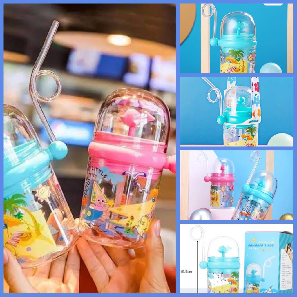 BOTOL MINUM ANAK SERBAGUNA BOTOL MINUM ANAK KARAKTER SEDOTAN