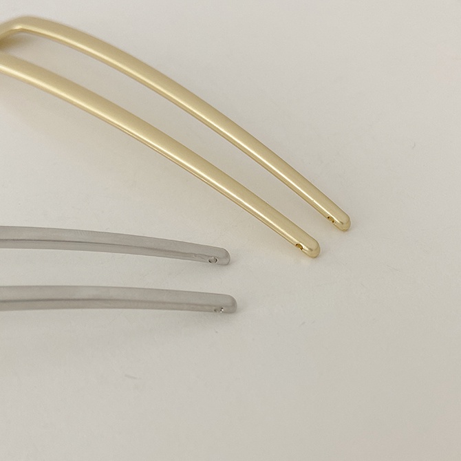 Jepit Rambut Bentuk U Bahan Alloy Metal Warna Emas Gaya Retro Untuk Wanita