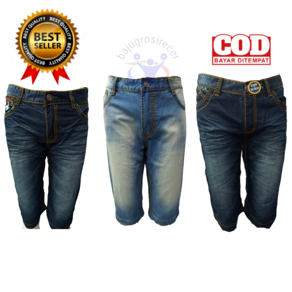 Celana jeans pendek pria cowok import jumbo / katok pendek pria big size / celana pendek jeans pria