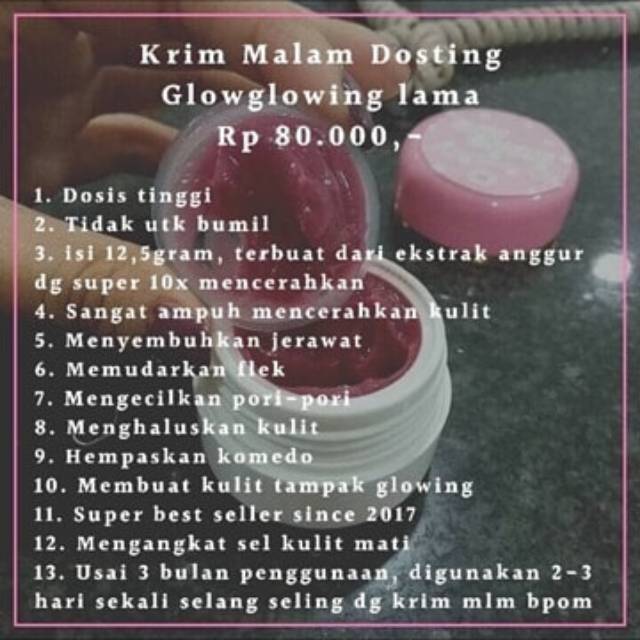 Krim Malam Glowing Dosting Anggur Original Shopee Indonesia