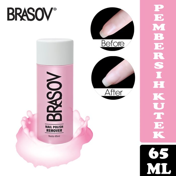 Aseton BRASOV 65ml Original BPOM - Pembersih / Penghapus Cat kuku / Nail Polish Remover 65 ml