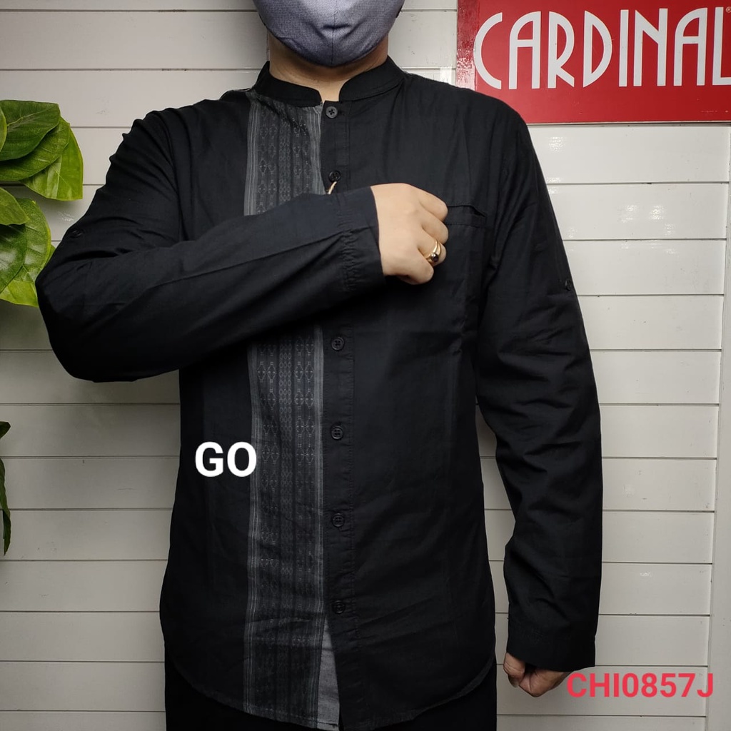 gof TCJ CARDINAL KEMEJA KOKO CASUAL Pakaian Pria Muslim Baju Cowok Lengan Panjang