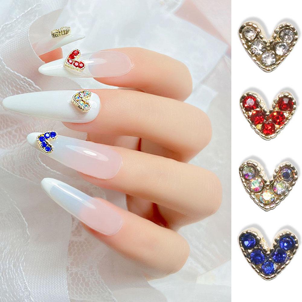 AUGUSTINA Agustin 3D Dekorasi Nail Art Gadis Jantung Manicure Flat Bottom Drill Shiny DIY Nail Rhinestones