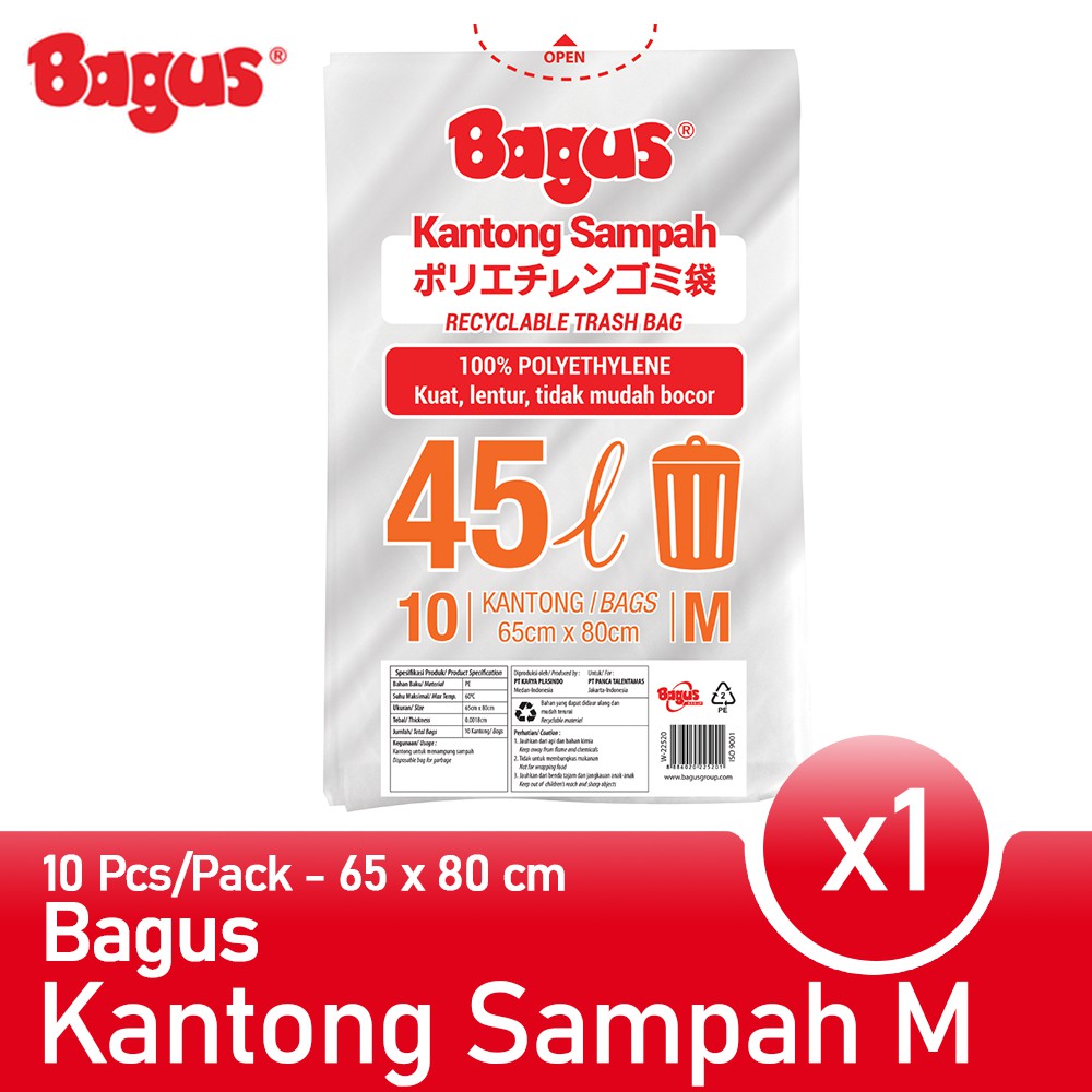 Bagus Kantong Sampah M 10 Uk. 65 cm x 80 cm 45 L W-22520