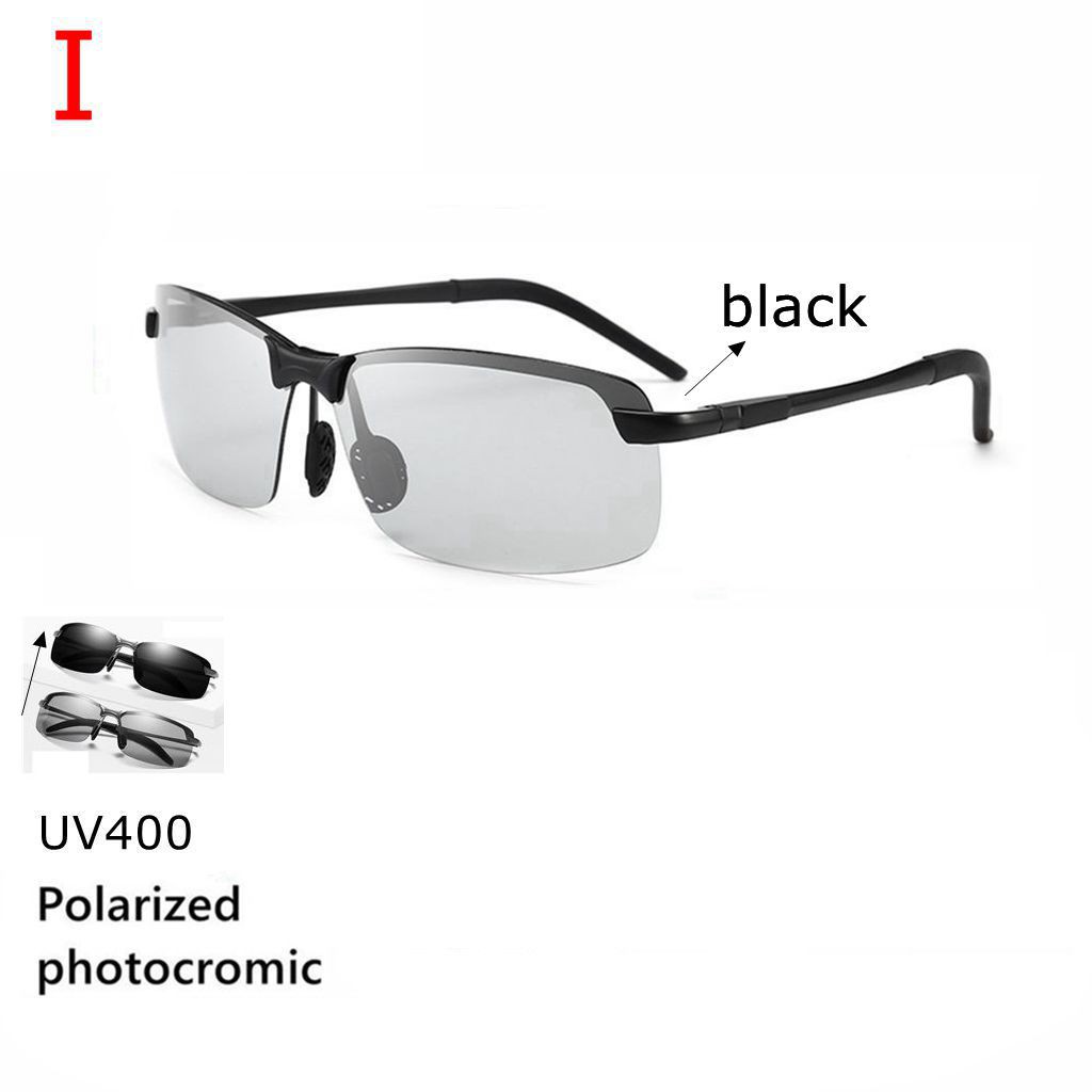 UV400 Kacamata Polarized Photocromic Pria Wanita Photocromic Siang Malam Auto Change Color-I