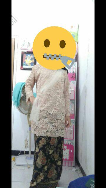 Couple Dress Sutra Brukat Kebaya Tunik Brokat Batik Sutera Coupel Sarimbit Broklade Mocca