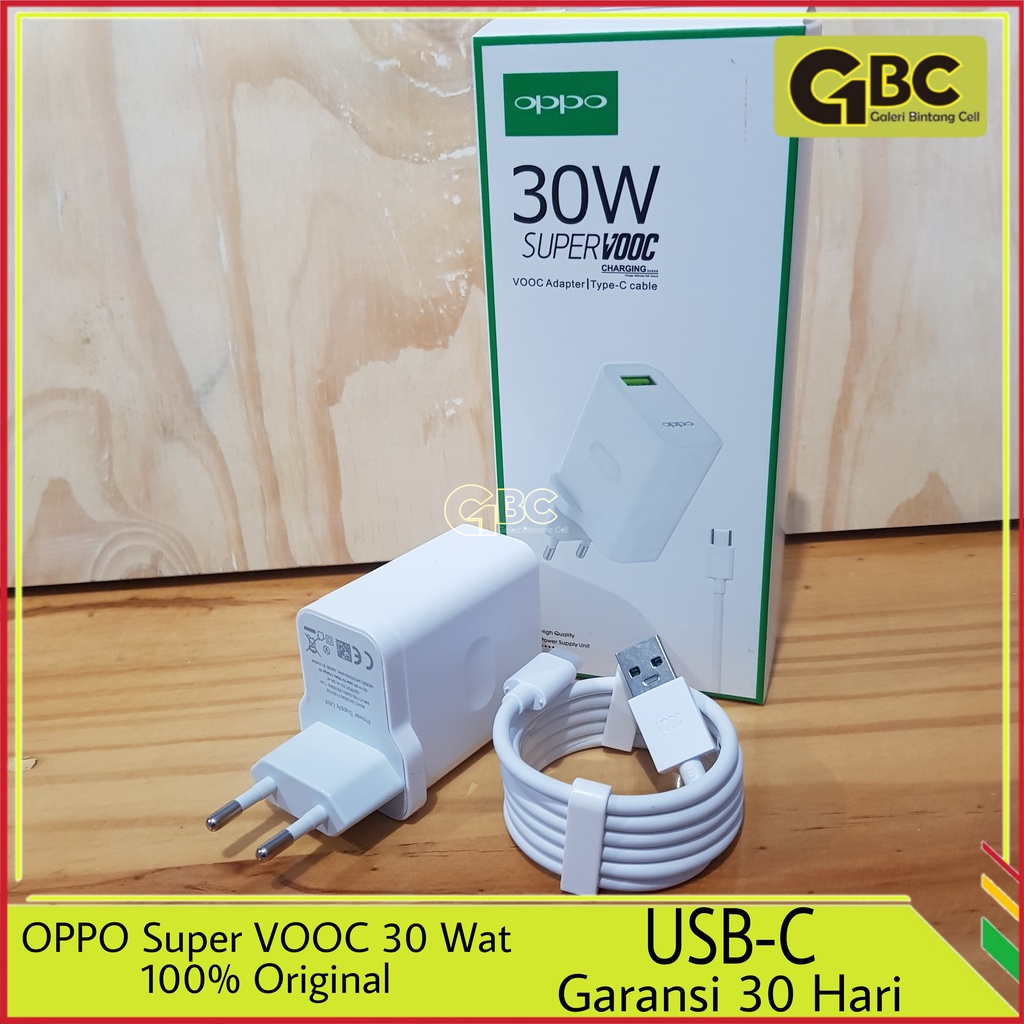 Charger Oppo SUPER VOOC 30 Watt ORI 100% Casan Oppo VOOC 30W Type C