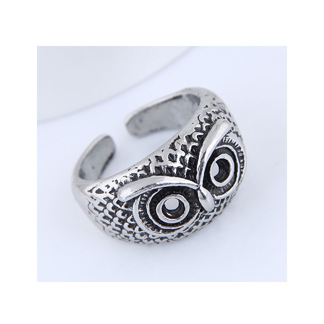 LRC Cincin Fashion Silver Owl Opening Ring A57306