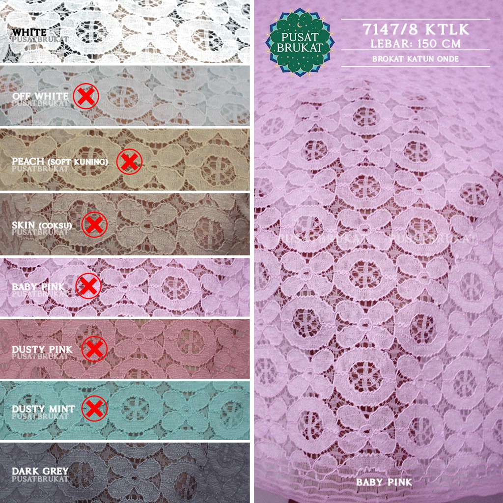 KAIN BROKAT KATUN ONDE / BAHAN KATUN MOTIF ONDE - 7147 KTLK - [harga per 0.5m]