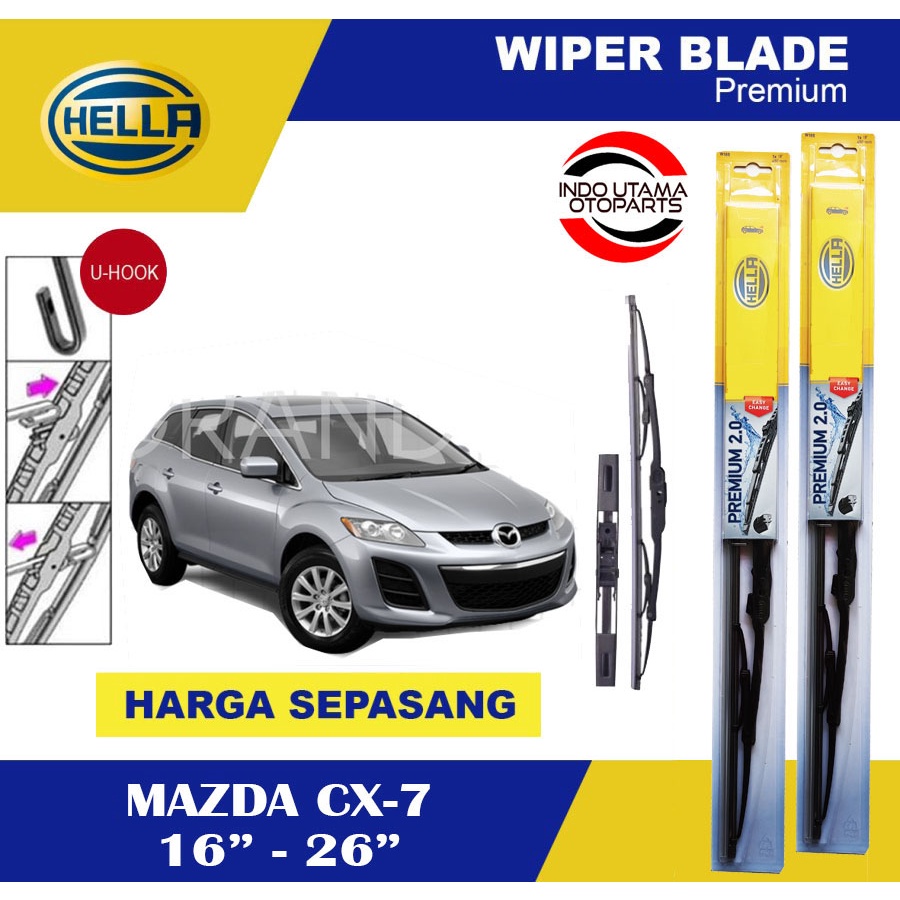 Wiper Blade Mobil Mazda CX7 HELLA Premium 2.0 (16-26)