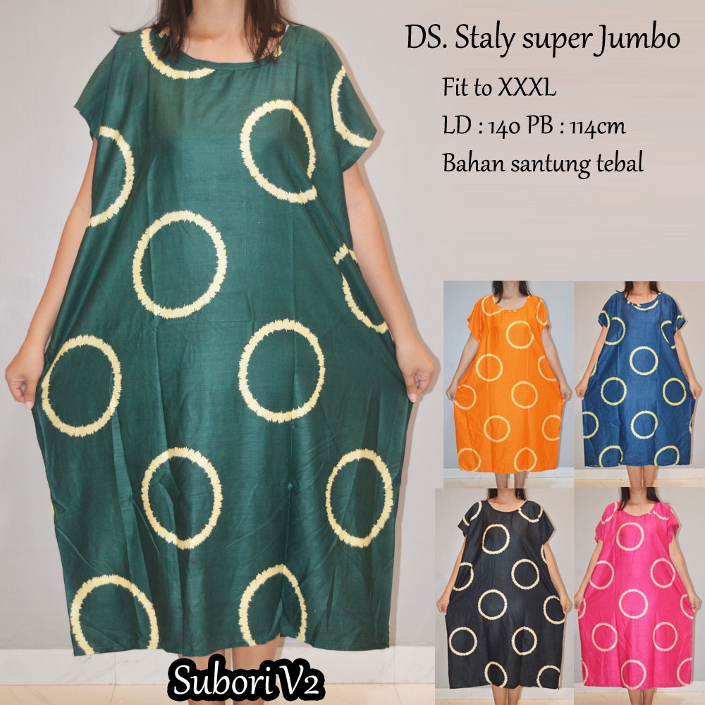 Daster super Jumbo staly LD 140 | 1kg muat 5pcs  | daster murah-4