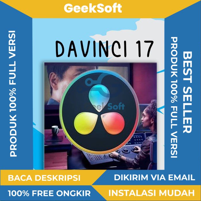 Davinci 17 Resolve Studio Full Version Lifetime Pro - Software editing video dan color grading untuk produksi video berkualitas tinggi