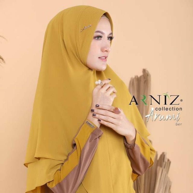 Fashion muslim wanita gamis Arumi set Syar'i Arniz