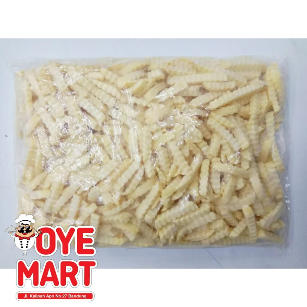 MYDIBEL CRINKLE CUT 2,5KG TRANSPARAN PACK FRENCH FRIES KENTANG GORENG