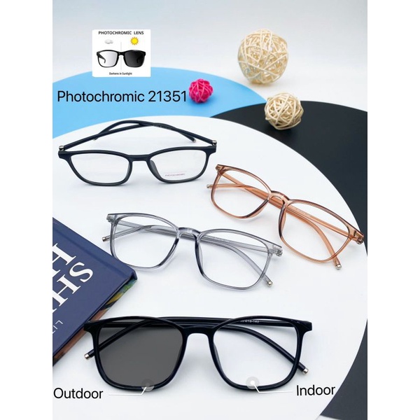Kacamata fashion 21351wanita/pria photocromic uv400