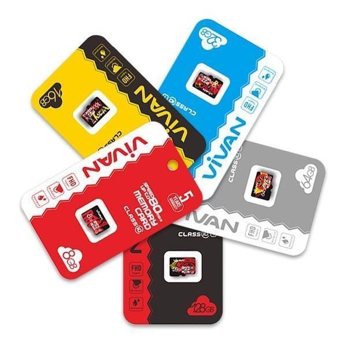 MEMORY / MMC VIVAN Card Class 10 TF Card Black + Red 16GB 32GB 64GB