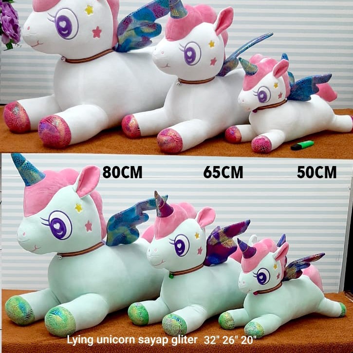 lying boneka Unicorn soft lembut  bantal unicorn kuda pony import unicorn mustang angel