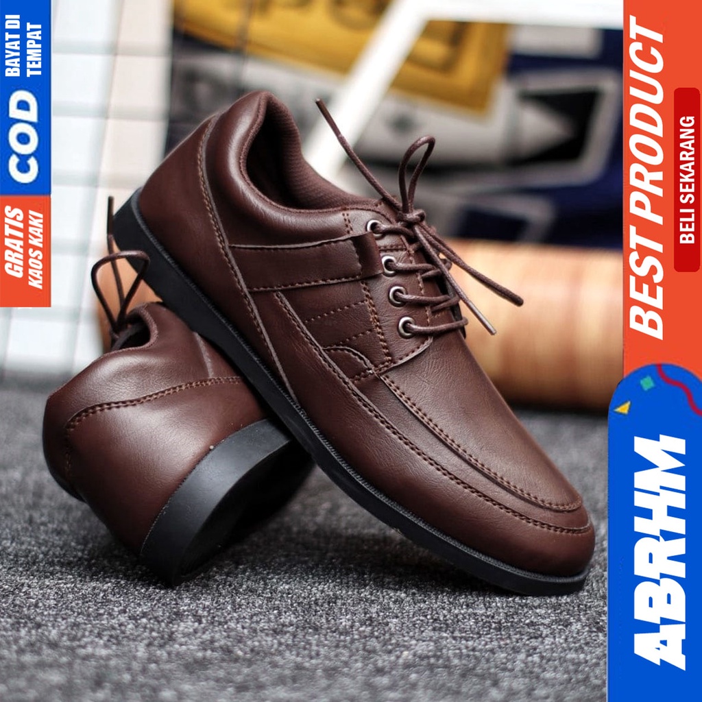 Abrhm Kario - Sepatu Formal Pria Pantofel Hitam