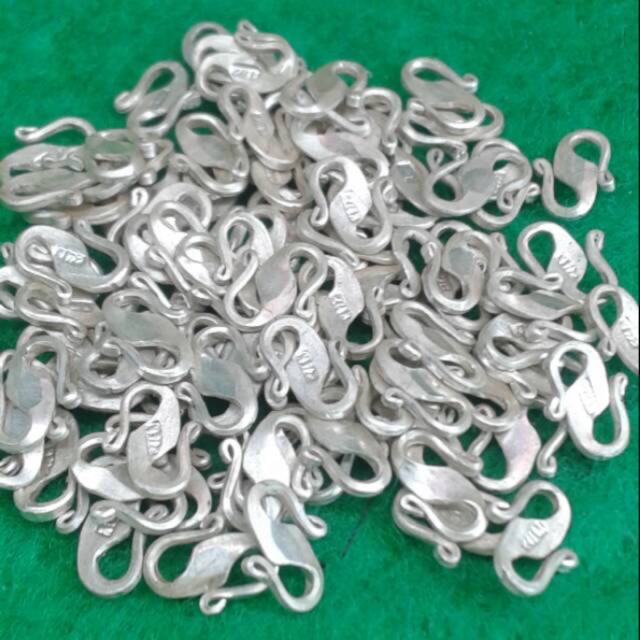 Kaitan rantai kalung gelang perak asli