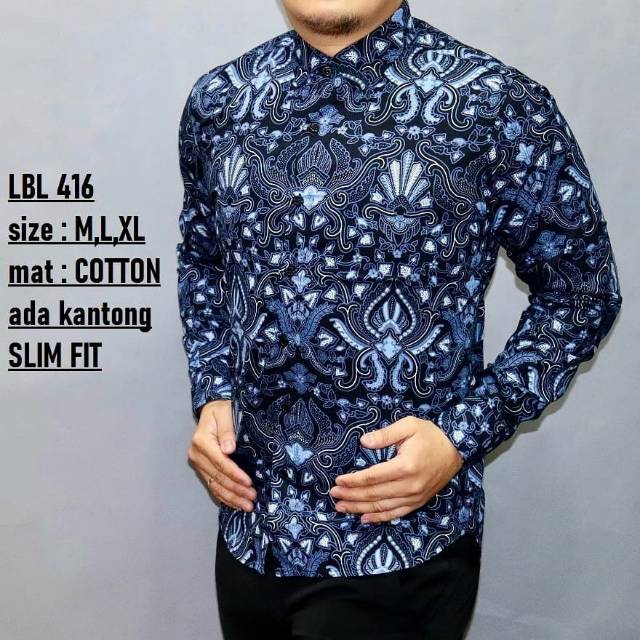 BAJU BATIK PRIA LENGAN PANJANG | KEMEJA PRIA LBL 641