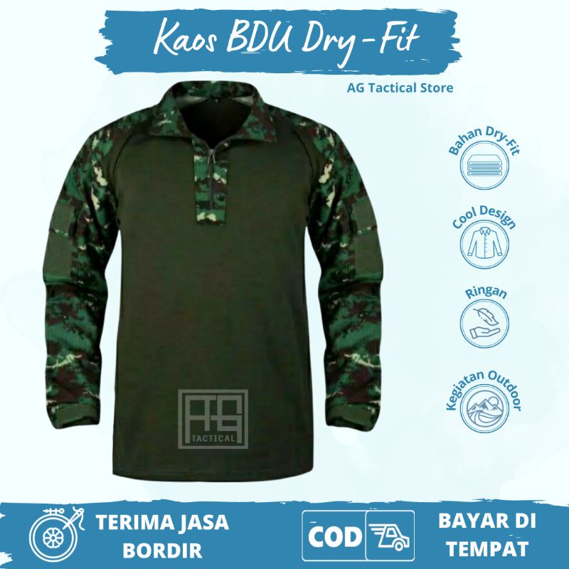 Kaos BDU  Drifit Tactical Jersey Dryfit Kombinasi Loreng Terlaris