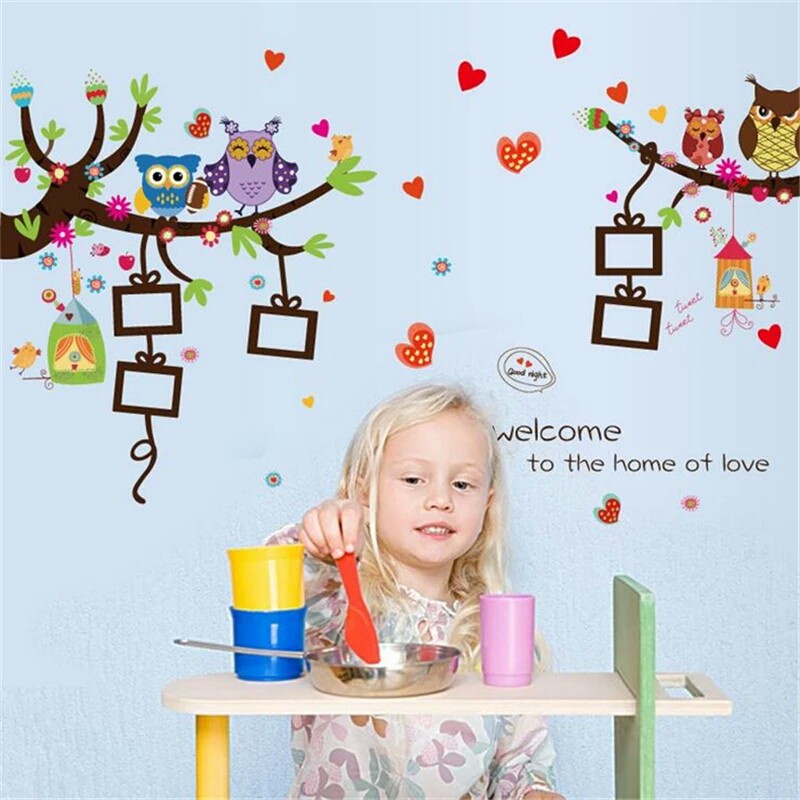 RELIZA WALLSTICKER OWL FRAME BINGKAI FOTO | WALL STICKER | STIKER DINDING SK9121