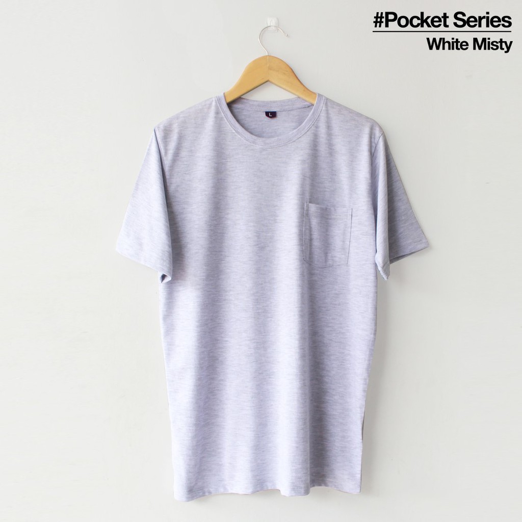 Kaos Pocket Pria – White Misty | Kaos Saku Pria – Putih Misty