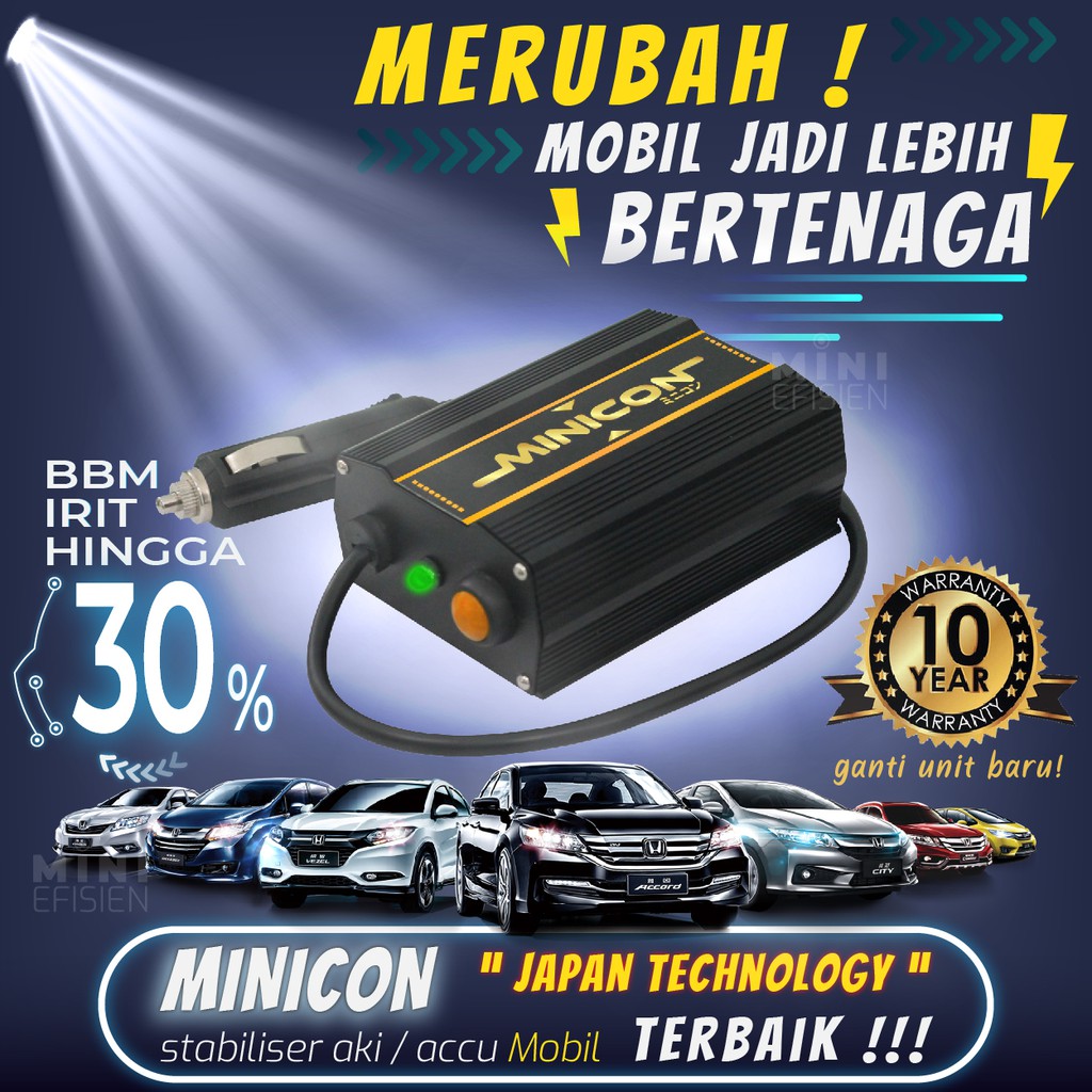 Minicon Stabilizer Listrik Accu Mobil Penghemat BBM Bergaransi 10 Tahun