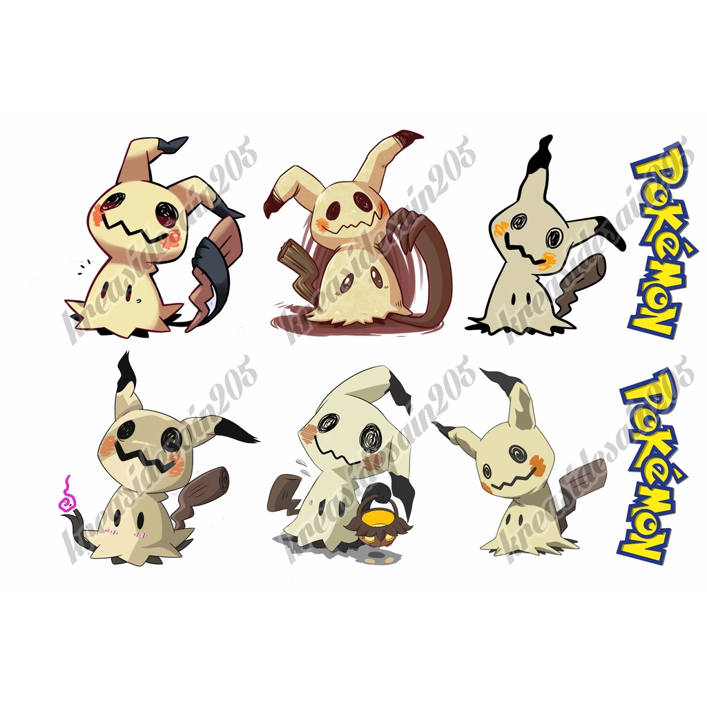 stiker pokemon/pokemon mimikyu eeve / stiker anime/stiker laptop /stiker lucu/stiker kulkas/tumbler/