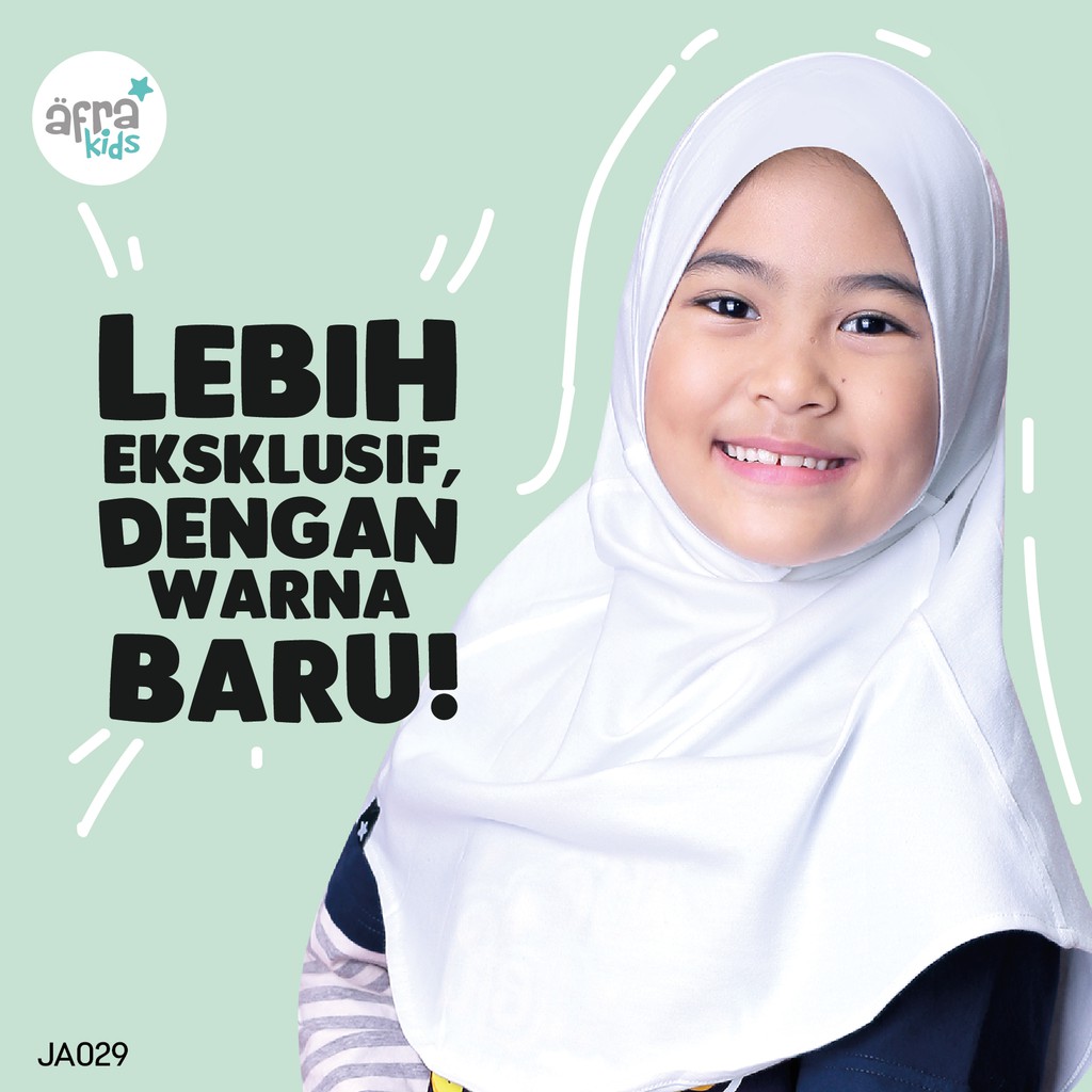 Jilbab Anak Afrakids AFRA - JA029 Daisy White