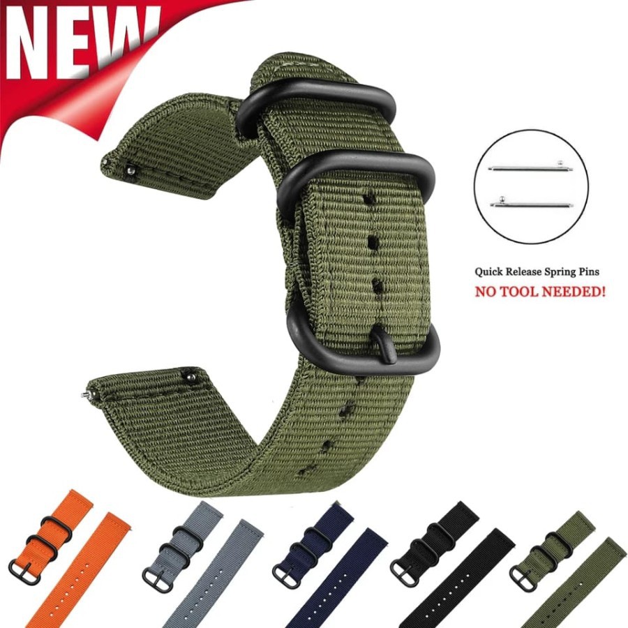 Nylon ZULU For Garmin 20mm strap tali jam band venu SQ Fenix 5S 645 245 55