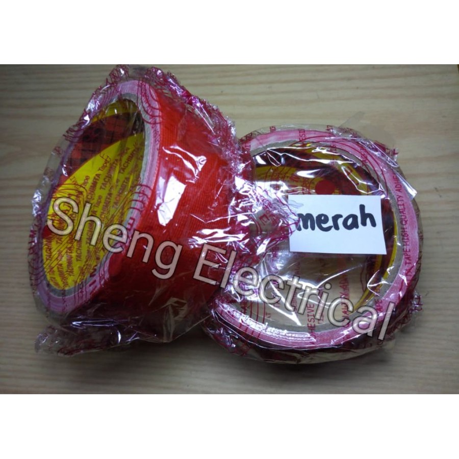 

Lakban Kain Merah Lakban Jilid / Karpet Warna Warni Red Cloth Tape