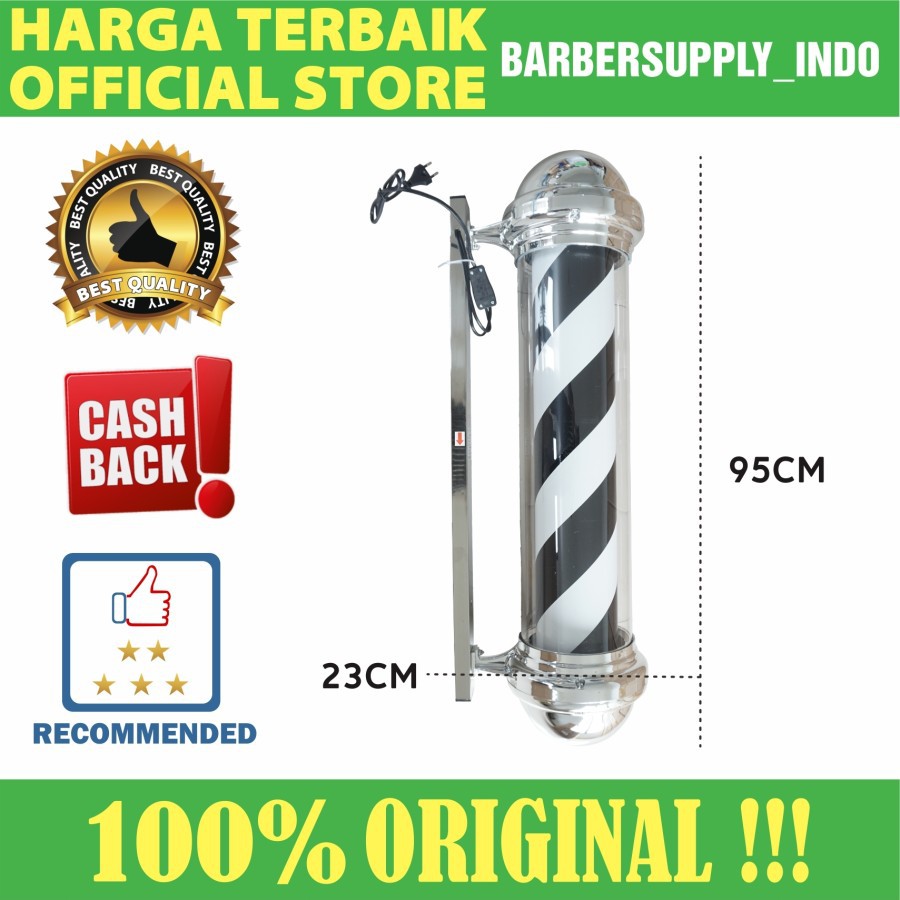 Barber pole Lampu Barbershop Barber Pole Premium 95CM