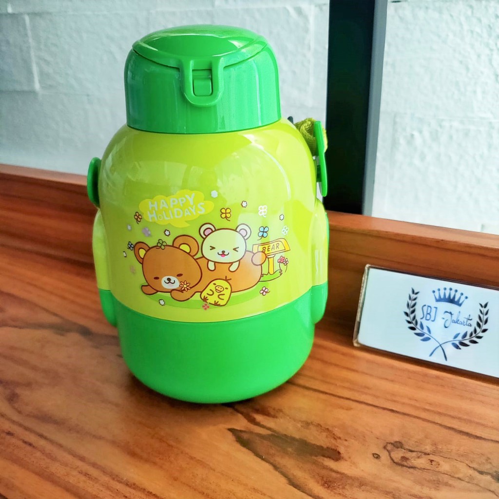 BOTOL MINUM ANAK 650 ml RILLAKUMA BULAT BPA FREE DENGAN TALI