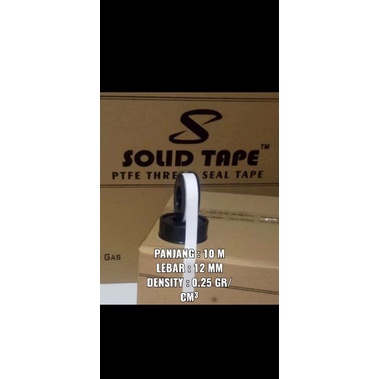 Seal tape | seal tape 10 meter merek SOLID TAPE | seal tape cocok untuk air minyak dan gas