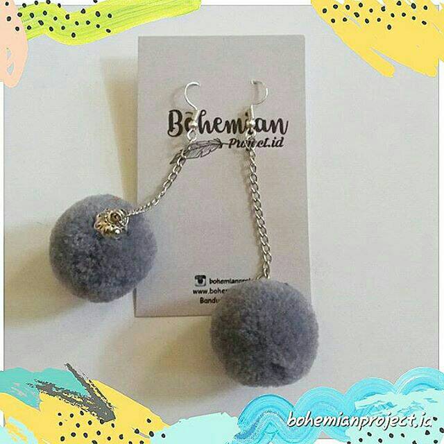 Anting pompom 2cm Best Seller