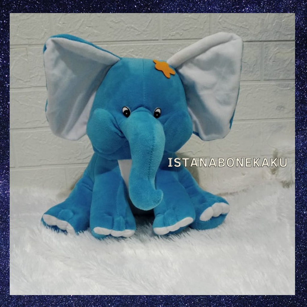 Boneka Gajah Elephant Duduk Mainan Anak Kualitas Premium Bahan Yelvo Halus Lembut Tinngi 40 cm