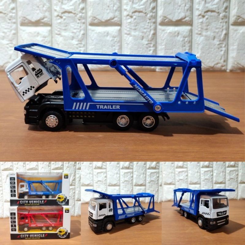 Diecast Truk Hauler Alloy - Mainan Miniatur Mobil Besar Truck Trailer