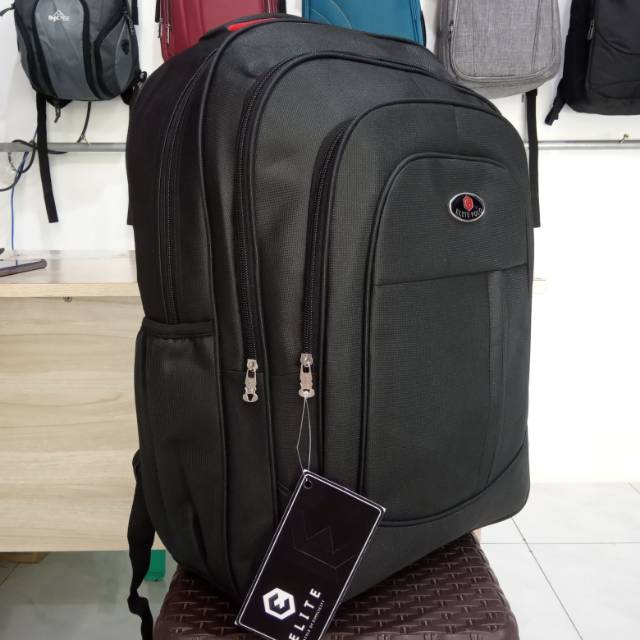 Ransel Elite Polo Hitam Original Tas Sekolah Kerja Pria Wanita Murah Berkualitas Awet Tebal Trendy-1