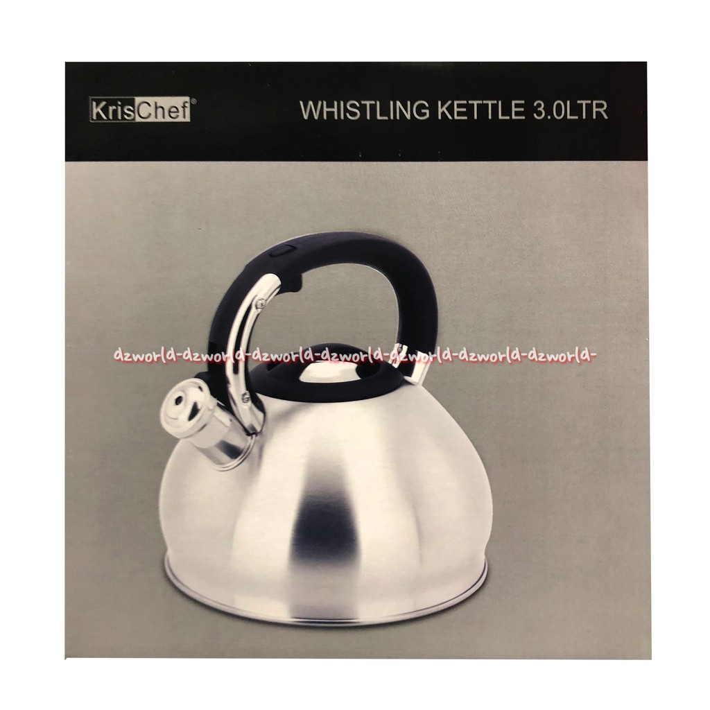 Krischef Whistling Kettle 3L Cerek Masak Air Berbunyi Jika Sudah Matang Stainlees Steel Kris Chef Krisbow Teko Ketle Untuk Di Kompor 3 Liter