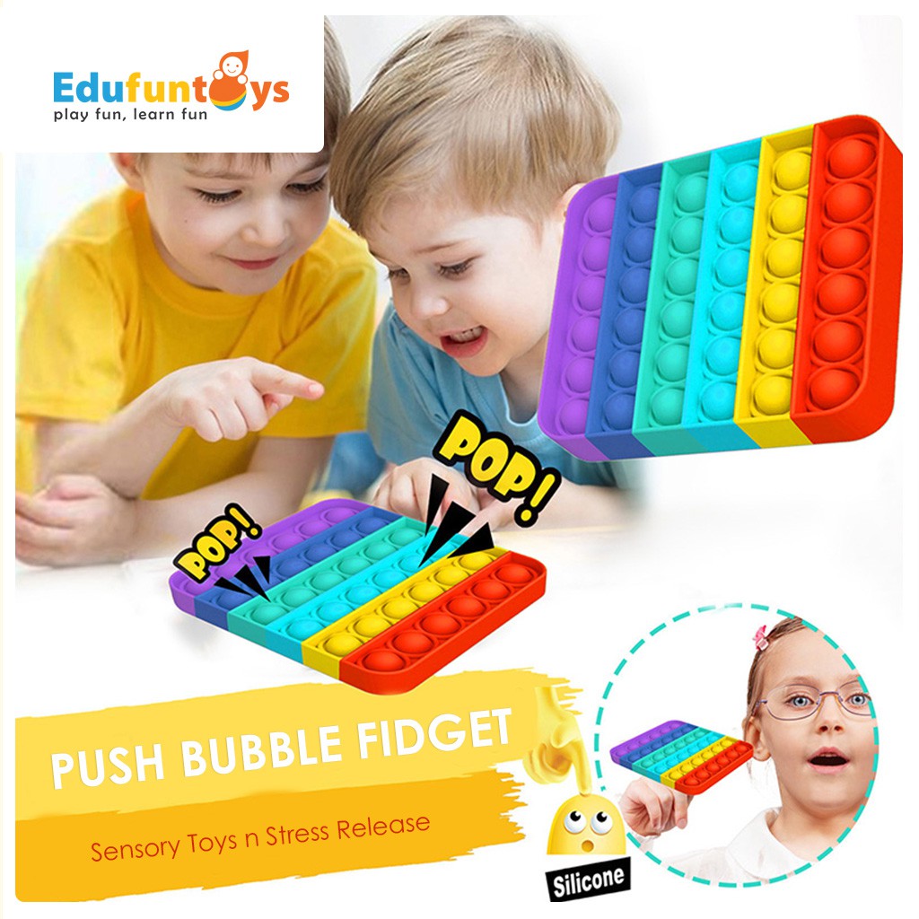 Edufuntoys - PUSH BUBBLE fidged/ pop it rainbow gobang/ pop it pelangi/ pop it among us/ bubble toys/ popit-2