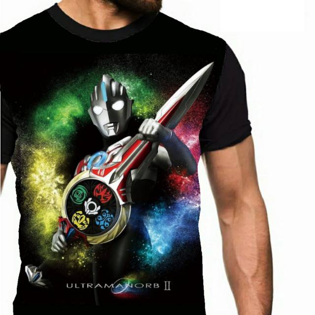Kaos Ultraman Orb II Gaia ginga film superhero anak cowok pria murah fullprint Bandung ootd keren