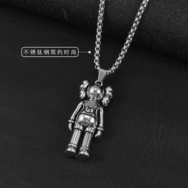 Tidak memudar hip hop baja titanium kalung kepribadian Sesame Street boneka in fashion merek pria di