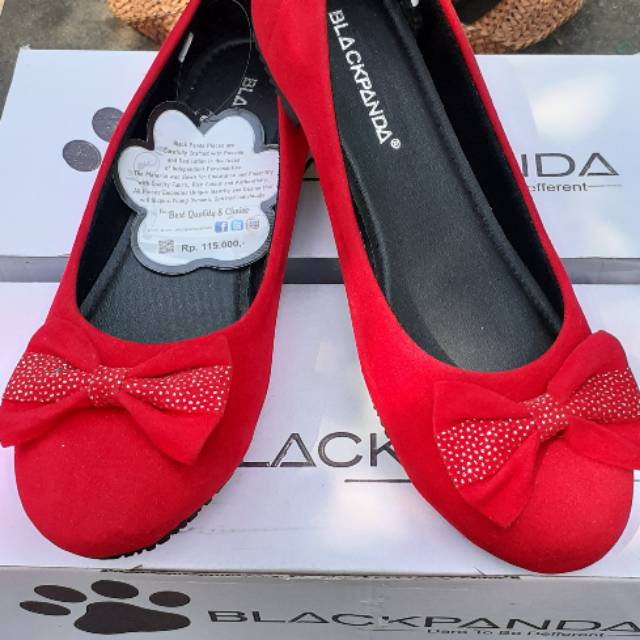 Sepatu black panda/Flat shoes/Warna merah/Warna hitam/Terbaru/Sepatu wanita/Tidak licin/Populer/Vero