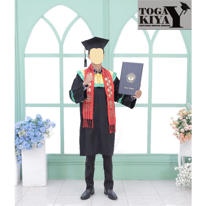 Set toga wisuda Unila/toga wisuda sarjana/toga diploma/toga vokasi/toga custom/atribut wisuda custom